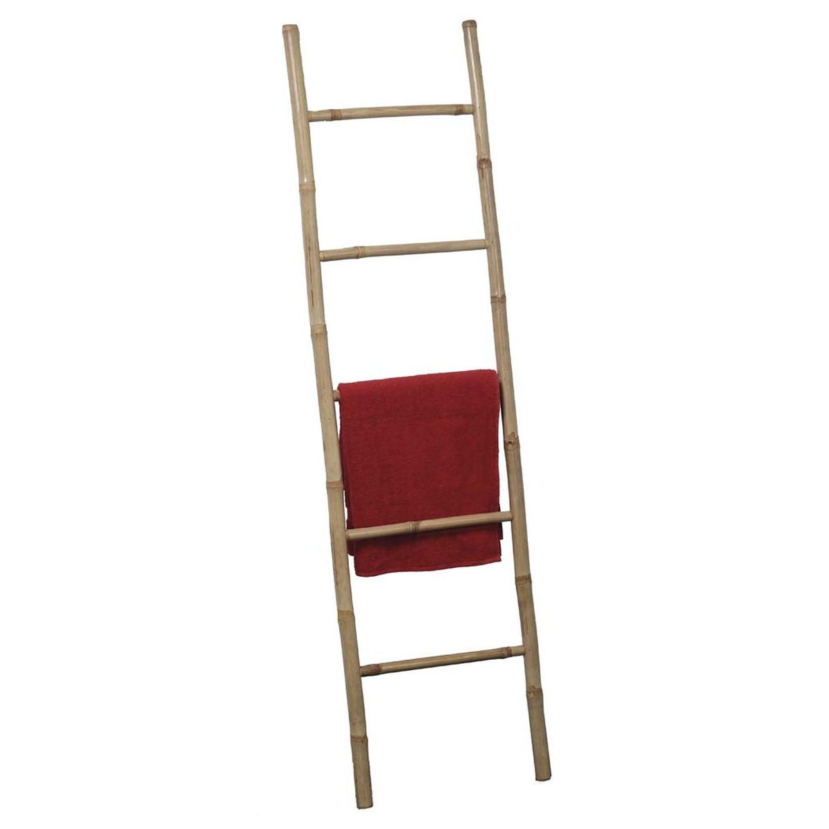 Raft pentru prosoape în formă de scară cu 5 șine - 100% bambus - ramosdecor