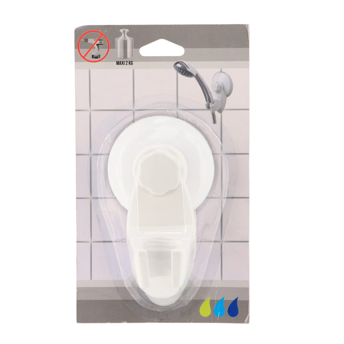 Suport Cap Duș Alb cu Fixare pe Ventuză - ABS/PVC - ramosdecor