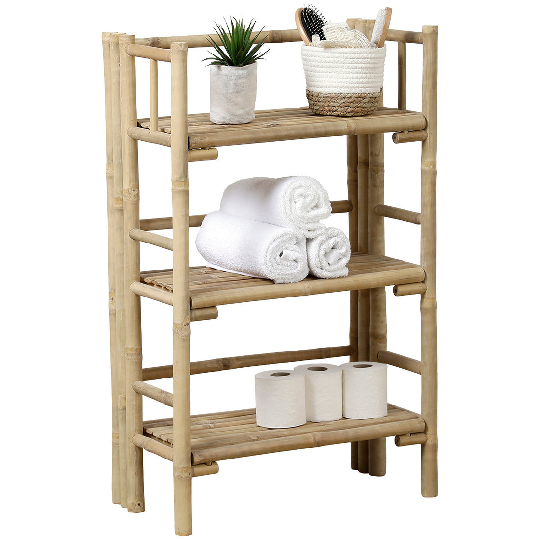 Raft pliabil din bambus cu 3 nivele - Bambus prezentat într-un decor modern marca Ramos