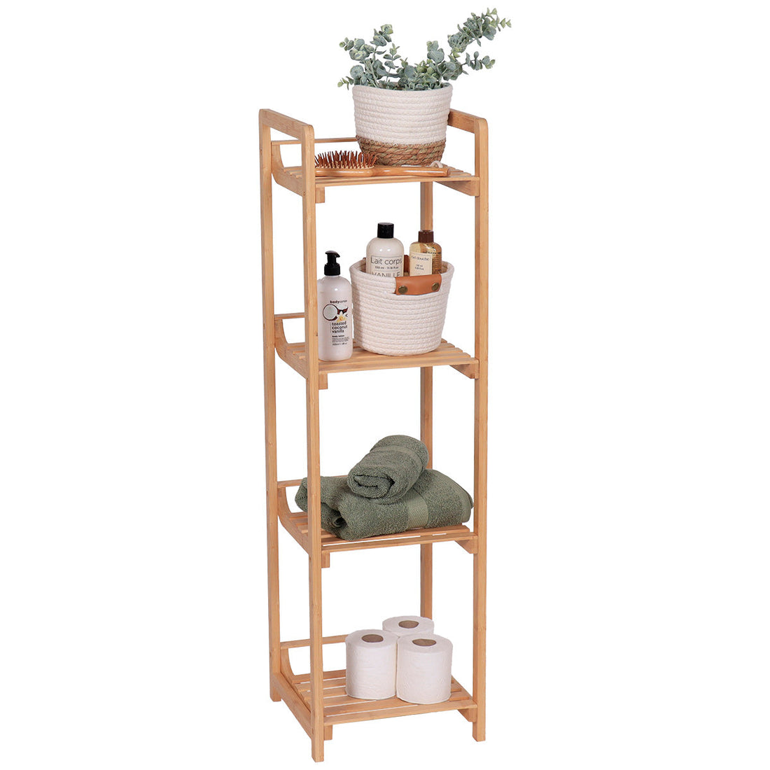 Mobilier din bambus cu 4 rafturi - Bambus - ramosdecor