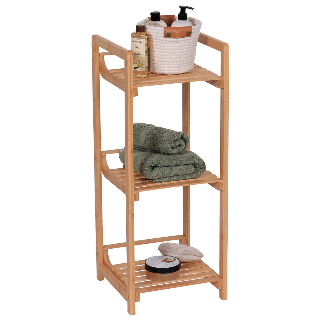 Mobilier din bambus cu 3 rafturi - Bambus prezentat într-un decor modern marca Ramos