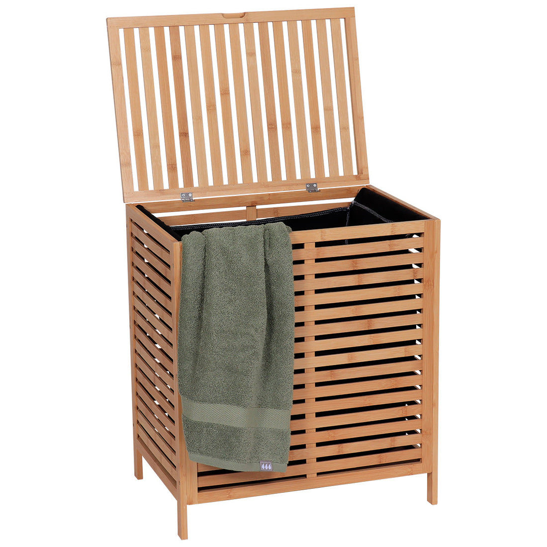 Coș de rufe din MDF și bambus - Bambus - ramosdecor