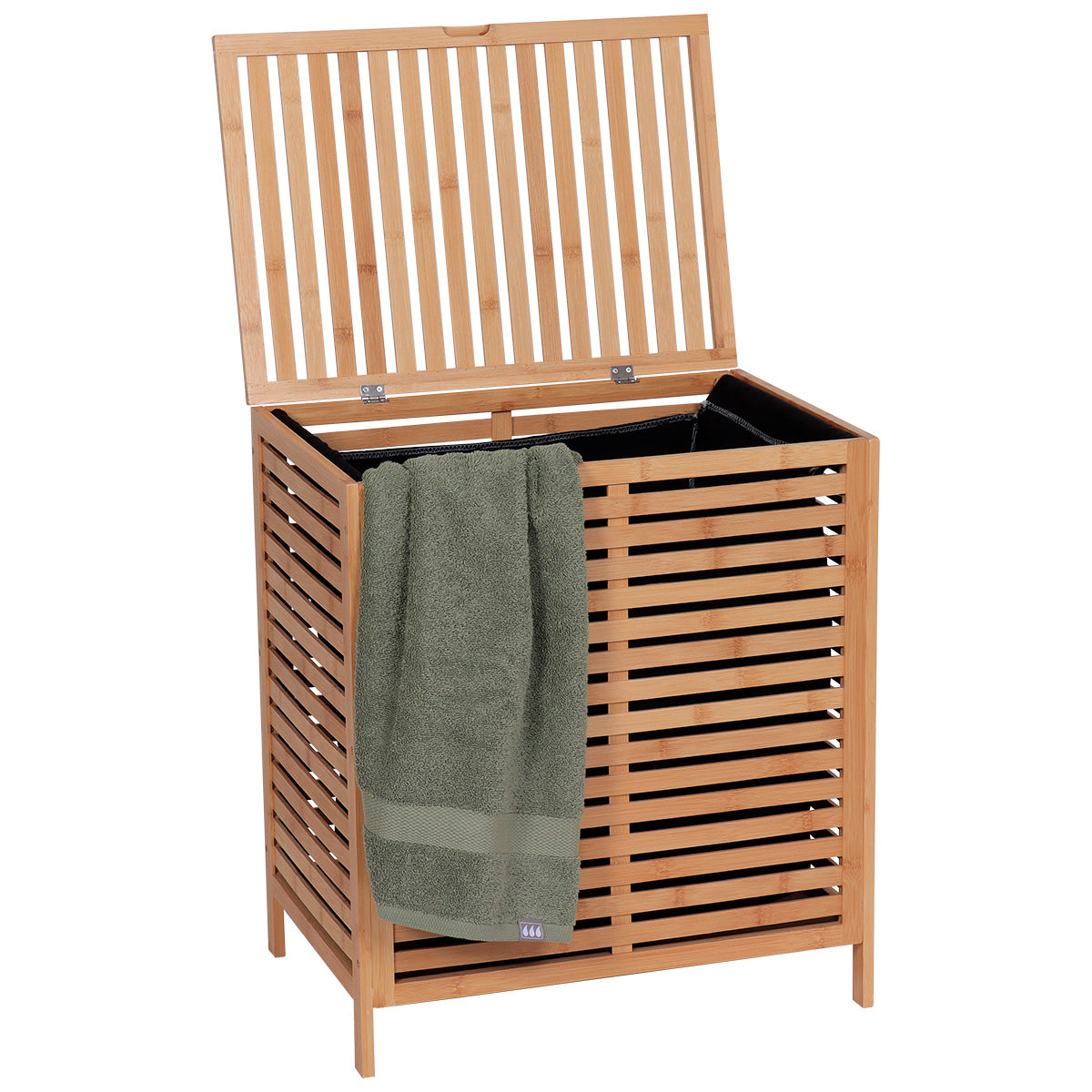 Coș de rufe din MDF și bambus - Bambus - ramosdecor