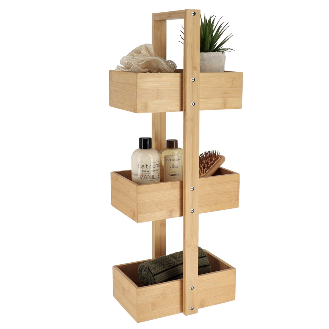 Raft cu 3 nivele din bambus/MDF - Bambus prezentat într-un decor modern marca Ramos