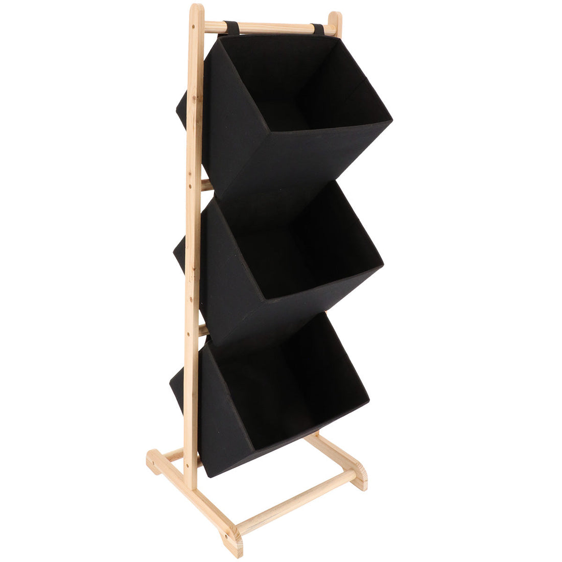 Mobilier din Polyester și Brad cu 3 Coșuri - Natural/Negru prezentat într-un decor modern marca Ramos