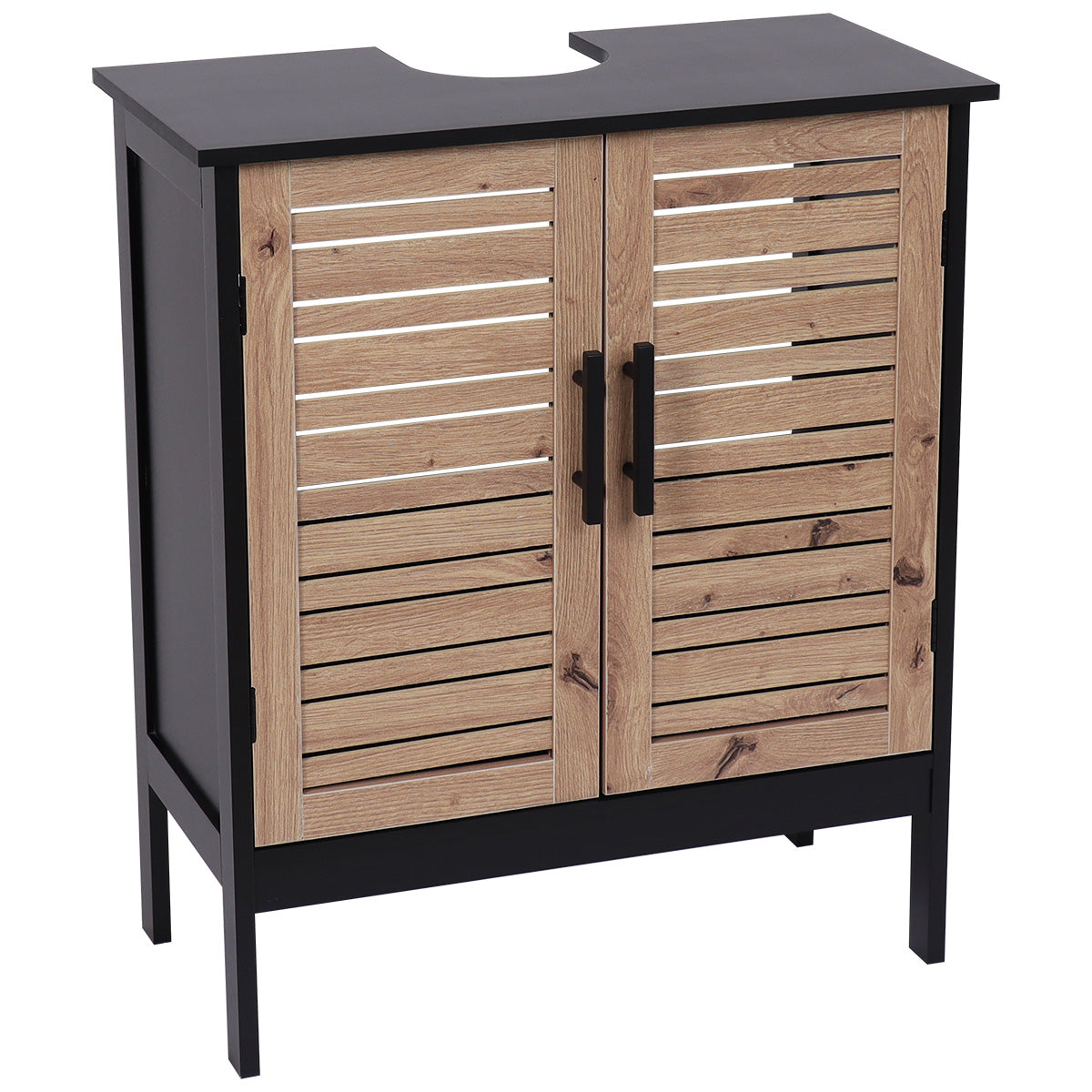 Cabinet De Chiuvetă Din MDF Cu 2 Uși + 1 Raft Interior - Bergen - ramosdecor