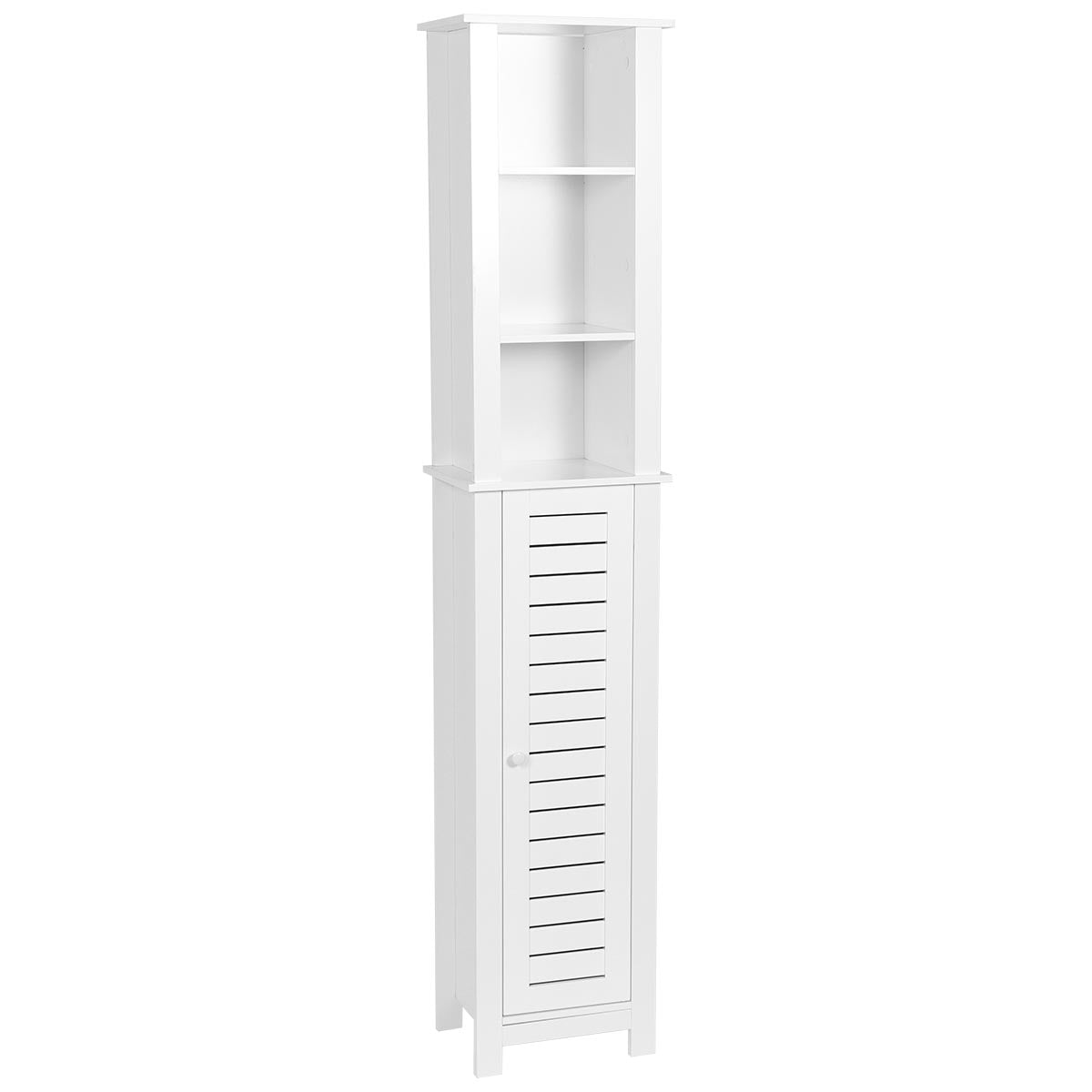 Coloană De Depozitare Din MDF Cu 1 Ușă + 3 Rafturi - Santorin prezentat într-un decor modern marca Ramos