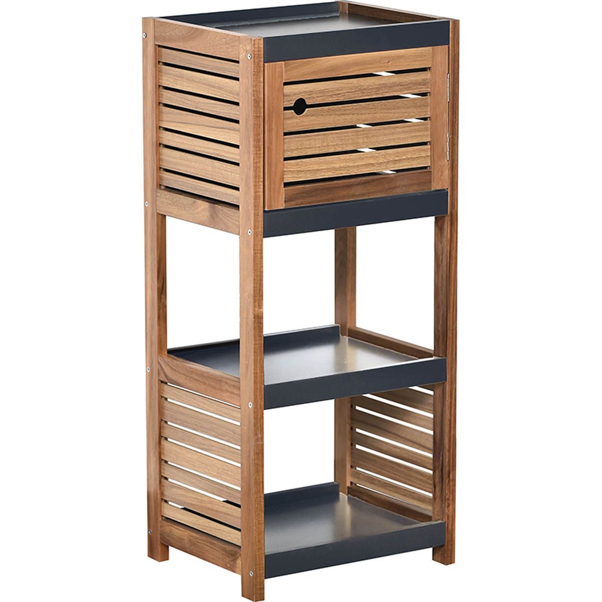 Raft Interior Din Acacia Și MDF Cu 1 Ușă - Element - ramosdecor
