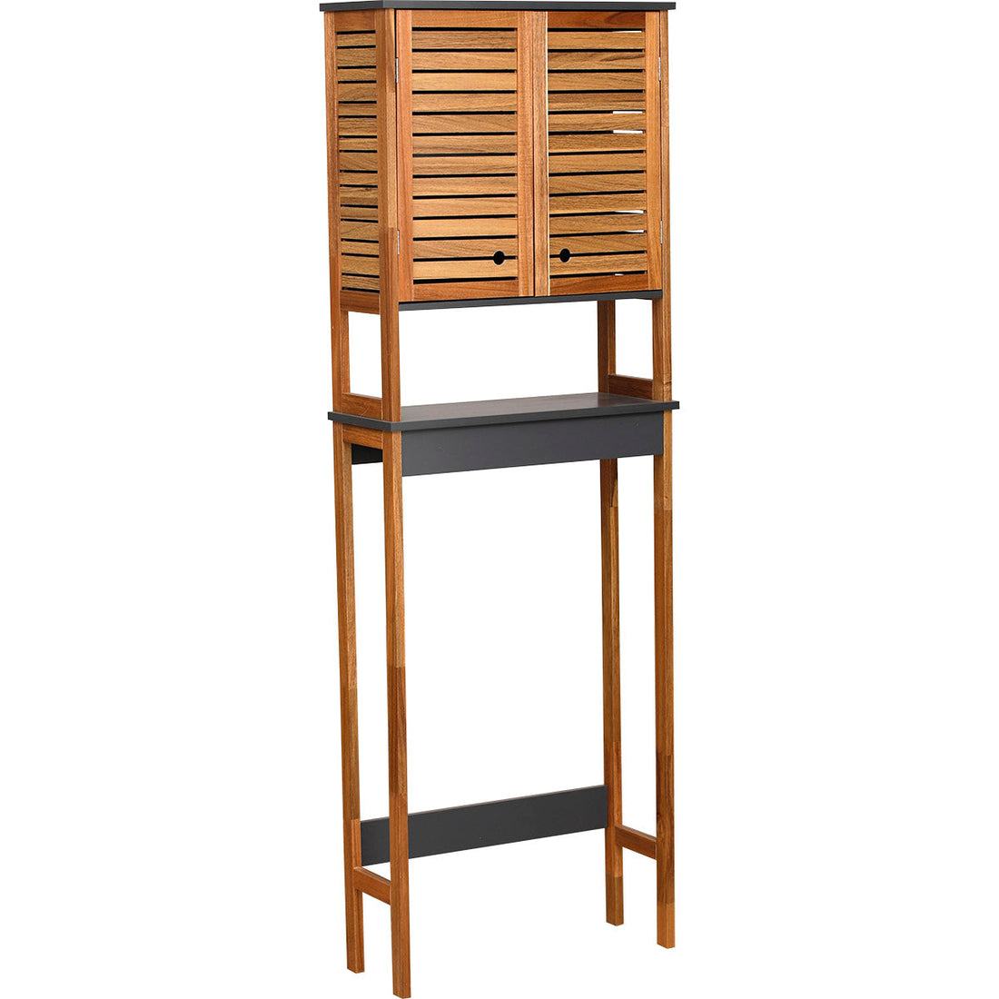 Raft De Toaletă Din Acacia Cu 2 Uși Din MDF + 1 Raft Interior - Element - ramosdecor