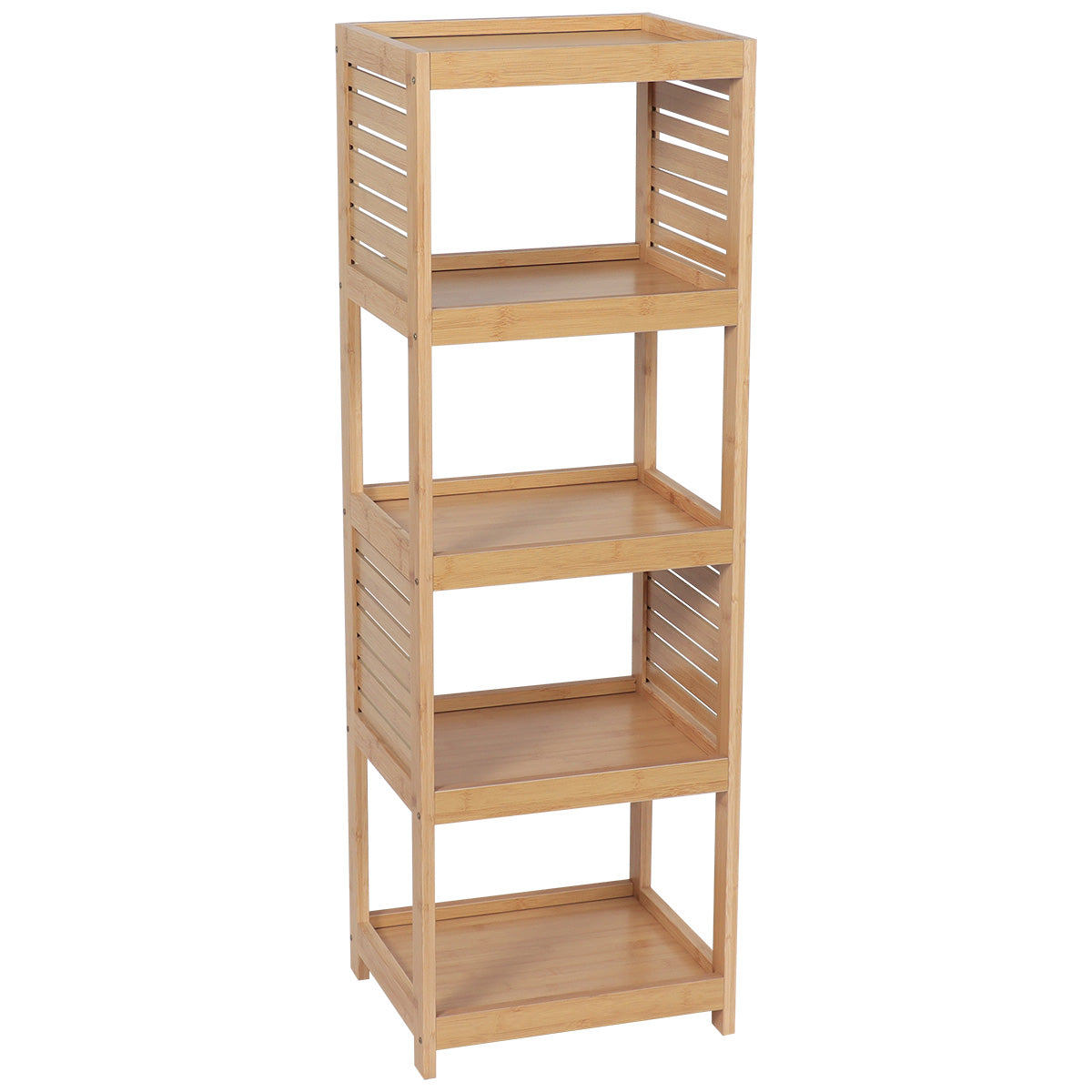 Raft Cu 5 Rafturi Din Bambus Și MDF - Trinidad prezentat într-un decor modern marca Ramos