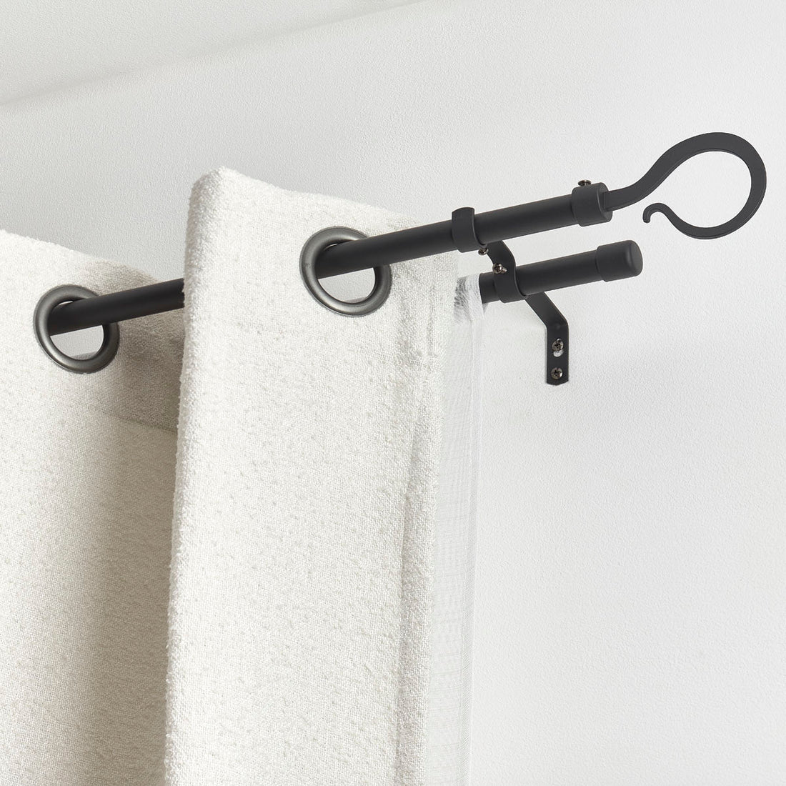 Galerie Dublă Extensibilă 210–380 cm Negru Mat – Model Atelier - ramosdecor