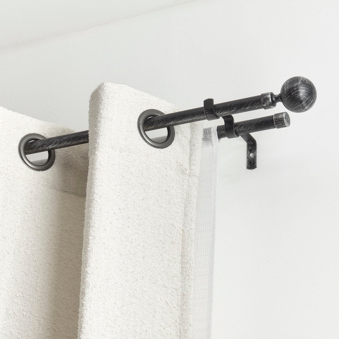 Galerie Dublă Extensibilă Negru Argintiu 120–210 cm – Contrast Modern și Elegant - ramosdecor
