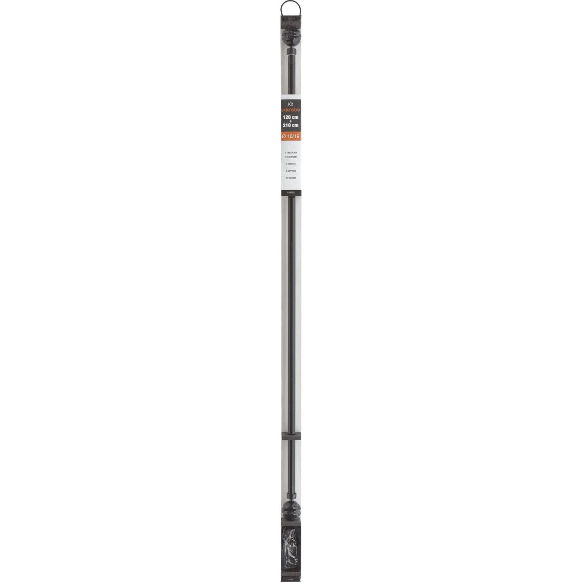 Galerie Extensibilă Negru Lucios 120–210 cm – Model Villalouise - ramosdecor