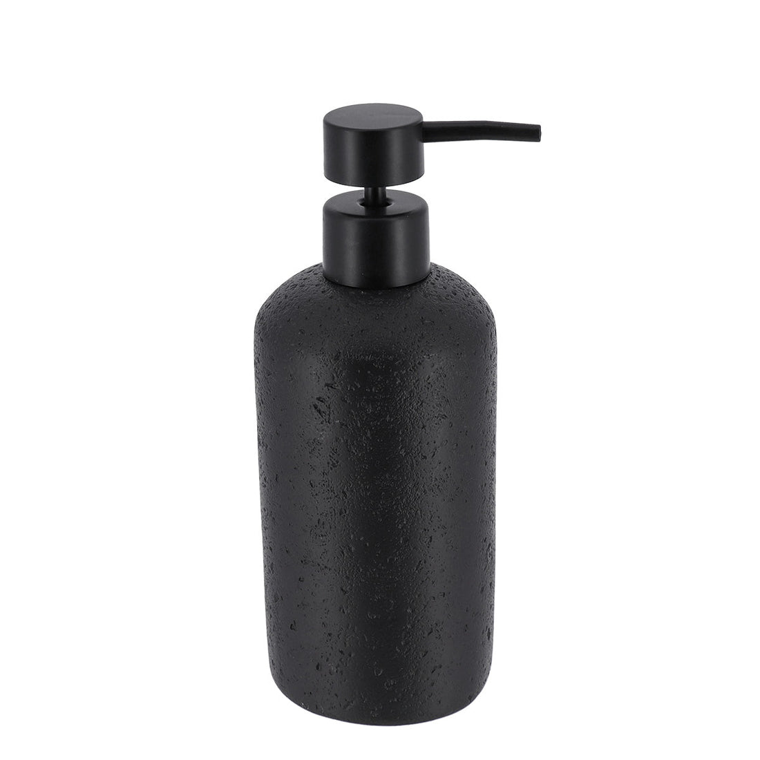 Dozator săpun polirasină efect piatră 400 ml - Negru - ramosdecor