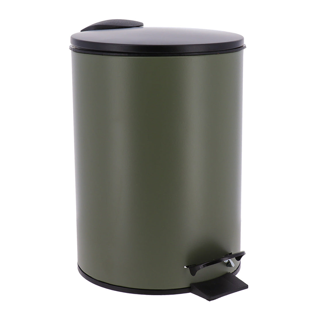 Coș De Gunoi Metalic Cu Închidere Lentă 3L - Khaki/Negru - ramosdecor