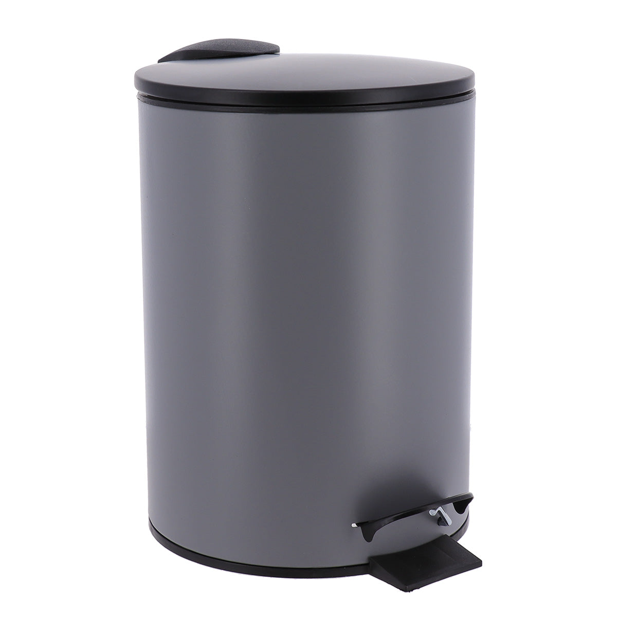 Coș De Gunoi Metalic Cu Închidere Lentă 3L - Gri/Negru - ramosdecor