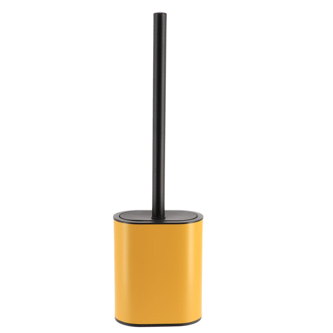 Perie De Toaletă Plată Din Silicon Cu Suport Metalic - Ocru/ Negru prezentat într-un decor modern marca Ramos