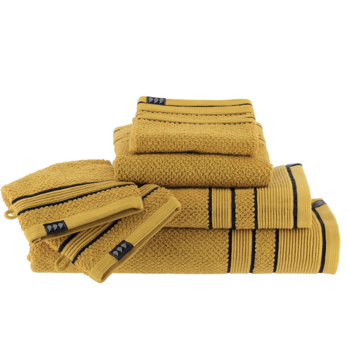 Set de 2 Mănuși 100% Bumbac 15x21 cm - Ochre/Negru - ramosdecor