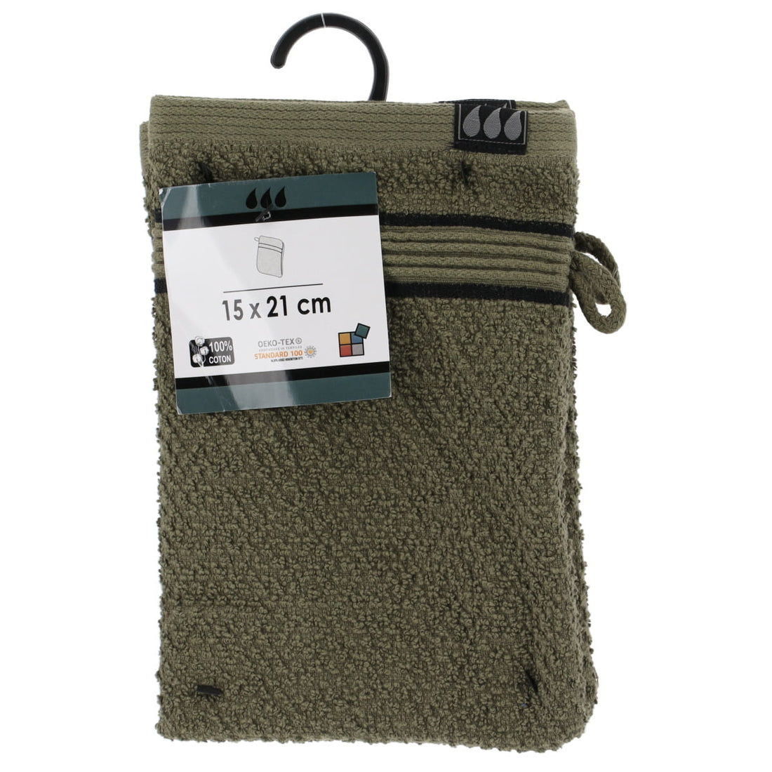 Set de 2 Mănuși 100% Bumbac 15x21 cm - Khaki/Negru - ramosdecor