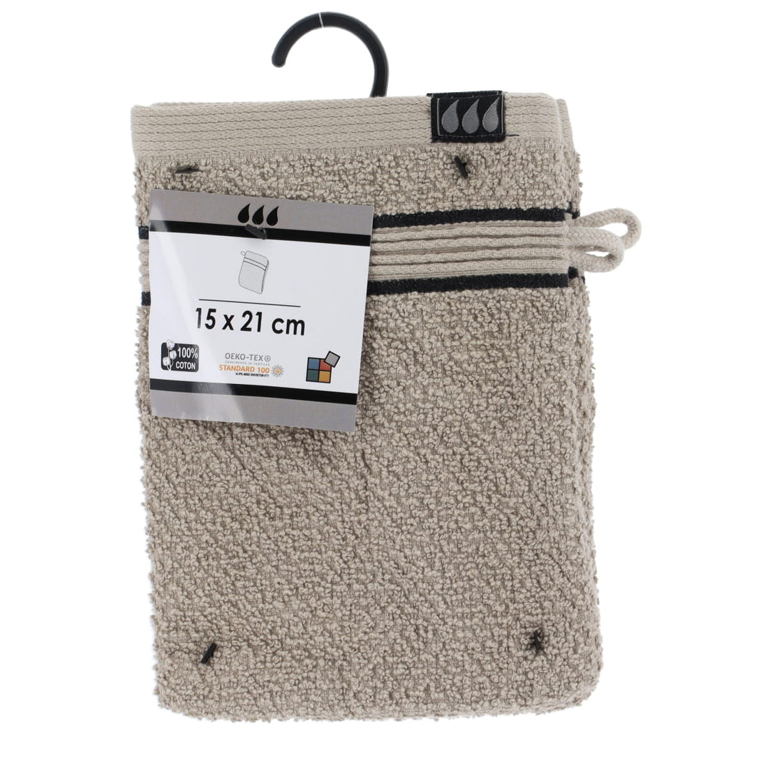 Set de 2 Mănuși 100% Bumbac 15x21 cm - Twin/Negru - ramosdecor