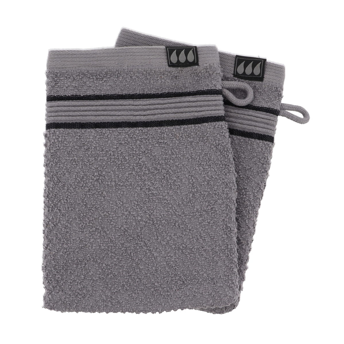 Set de 2 Mănuși 100% Bumbac 15x21 cm - Gri/Negru - ramosdecor