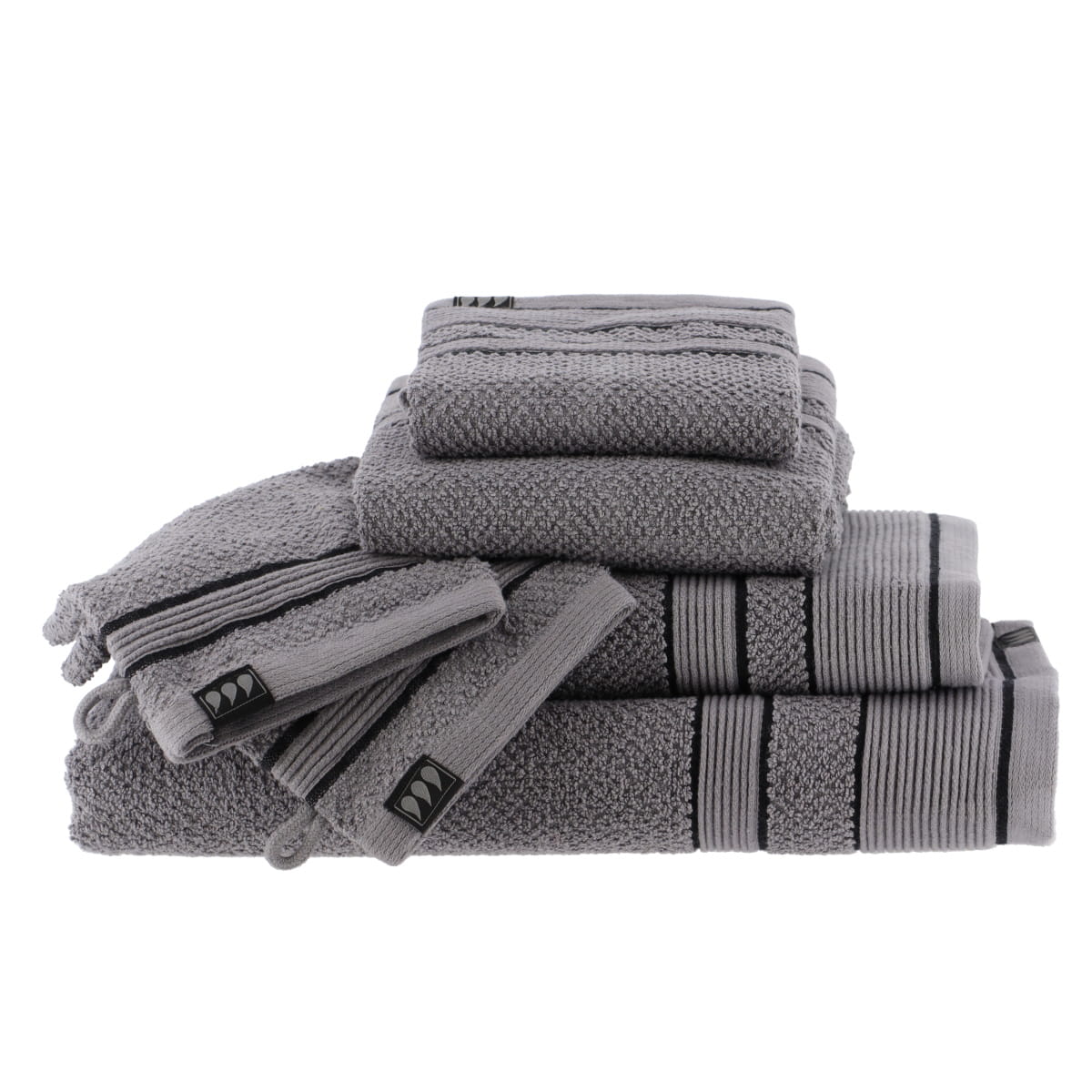 Set de 2 Mănuși 100% Bumbac 15x21 cm - Gri/Negru - ramosdecor