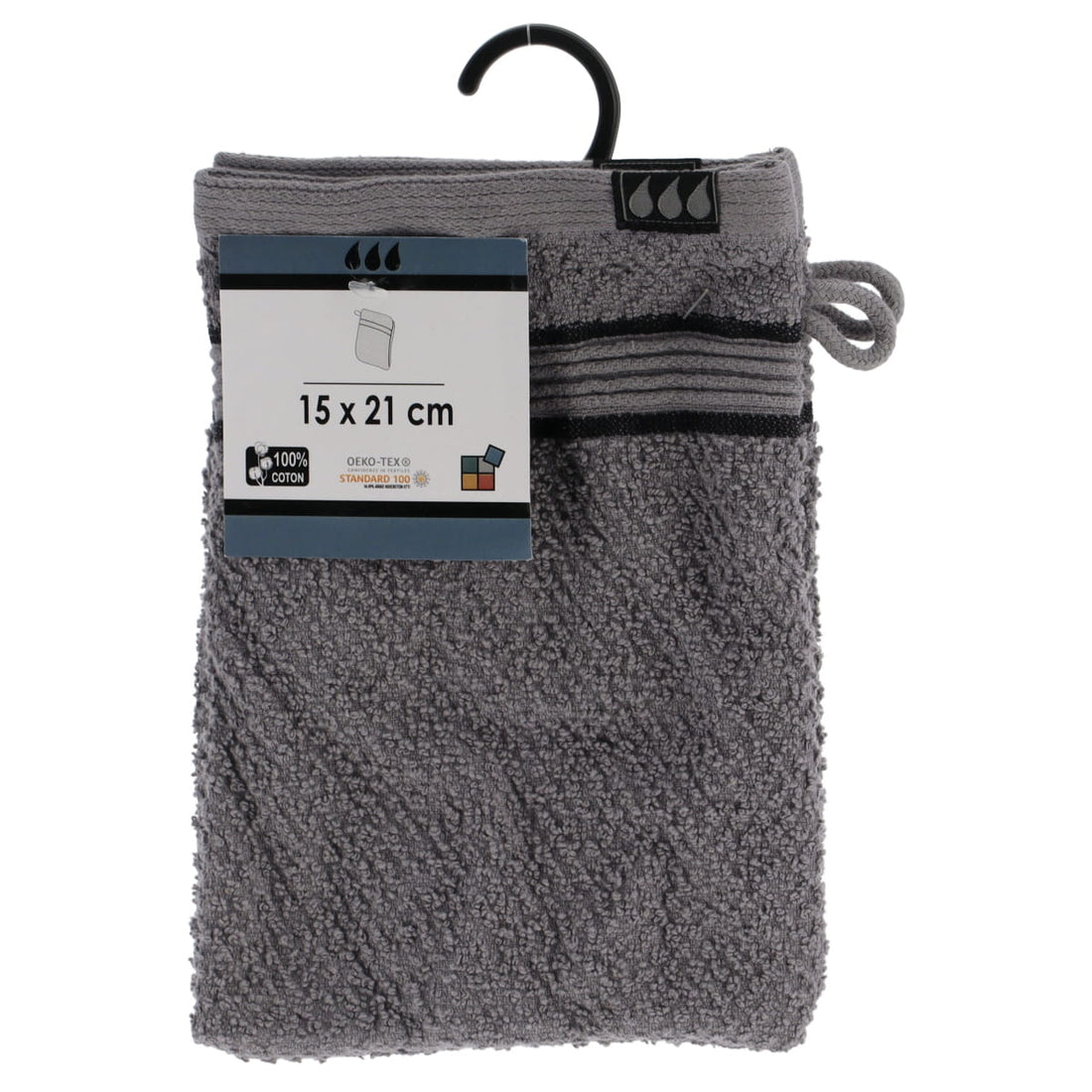 Set de 2 Mănuși 100% Bumbac 15x21 cm - Gri/Negru - ramosdecor