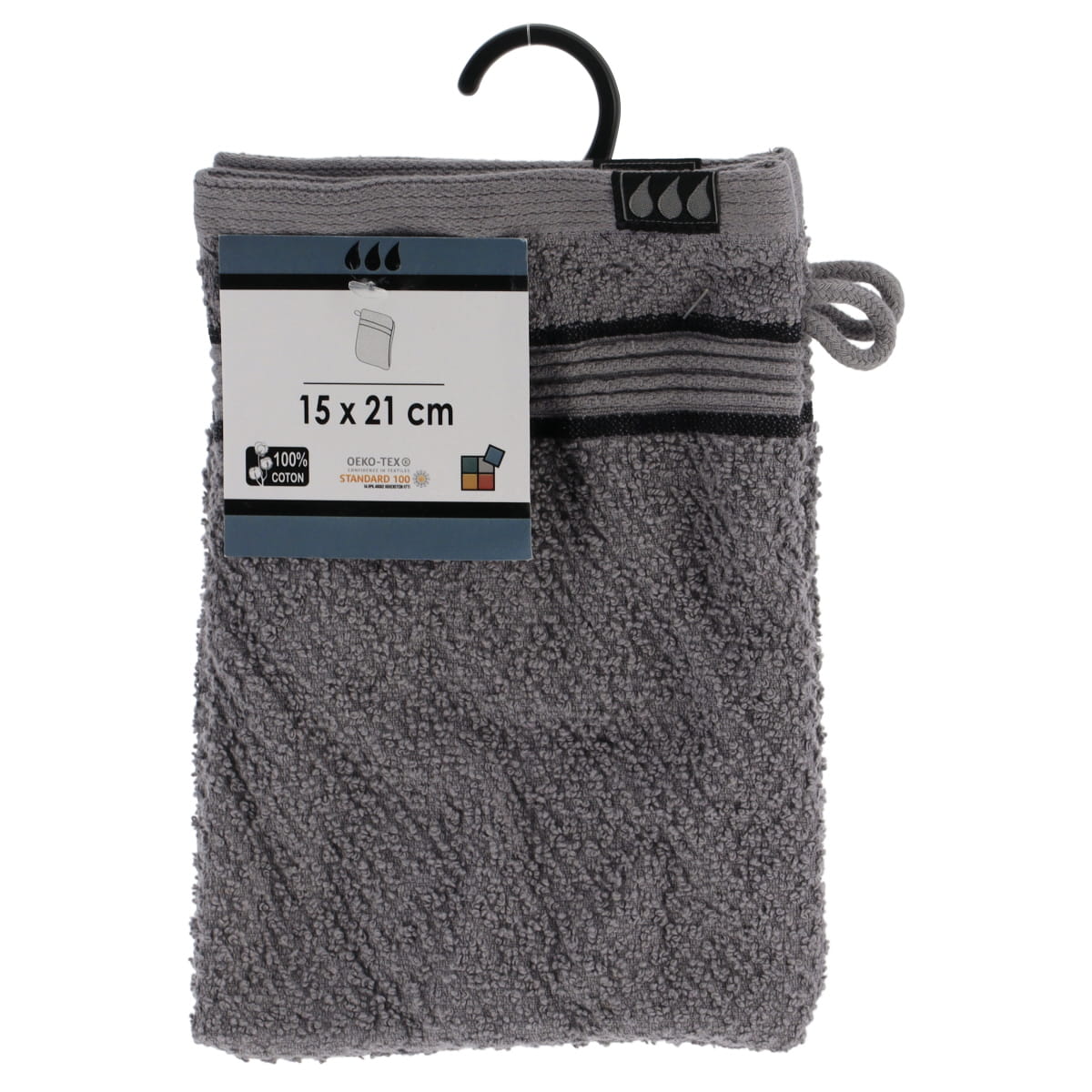 Set de 2 Mănuși 100% Bumbac 15x21 cm - Gri/Negru - ramosdecor
