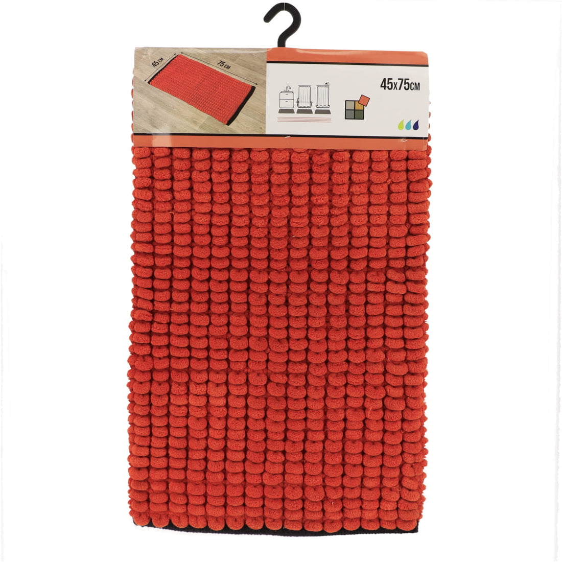 Covoraș Bicolor Bumbac 45x75 CM - Sienna/Negru - ramosdecor