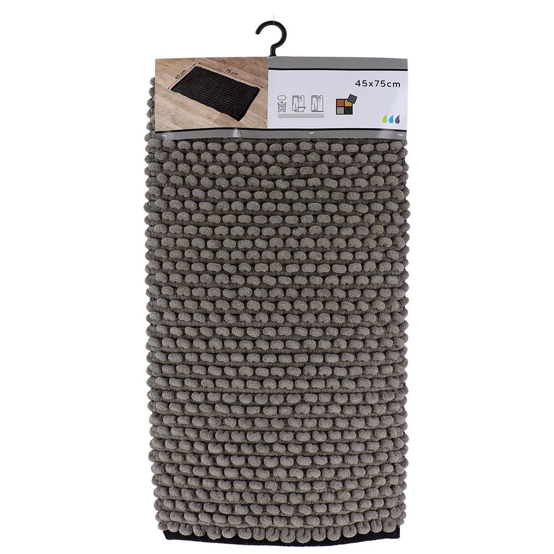 Covoraș Bicolor Bumbac 45x75 CM - Gri/Negru - ramosdecor