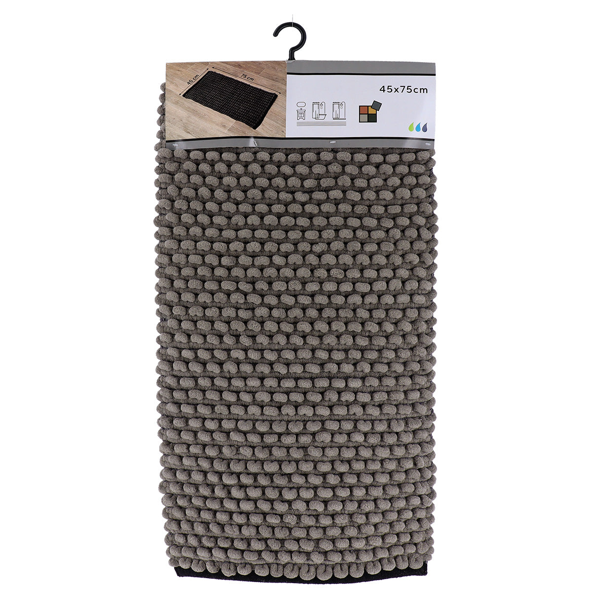 Covoraș Bicolor Bumbac 45x75 CM - Gri/Negru - ramosdecor