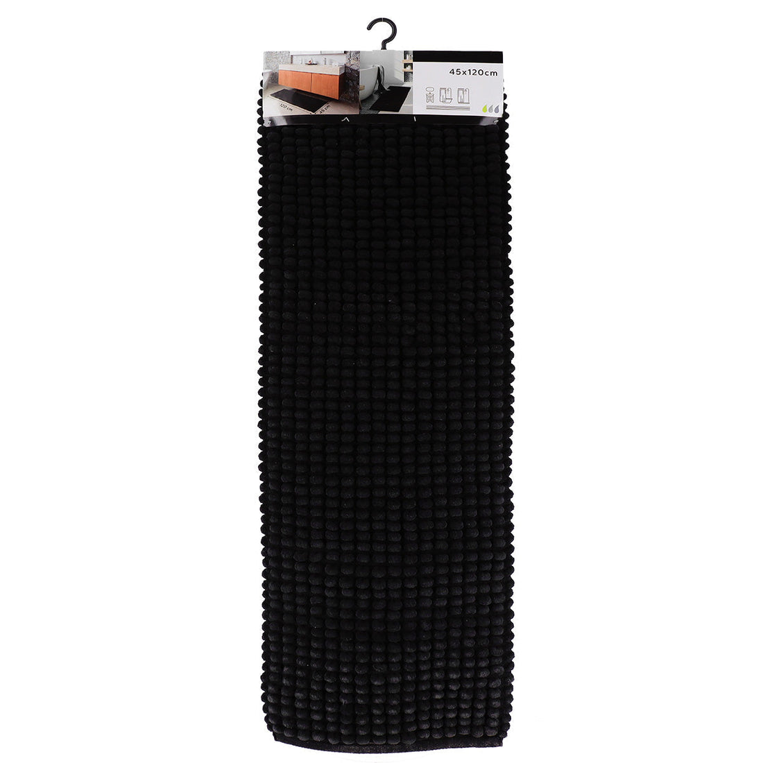 Covoraș Bicolor din Bumbac 45x120 CM - Negru - ramosdecor