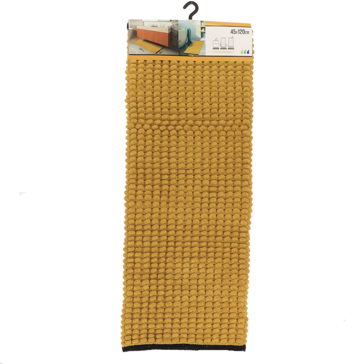 Covoraș Bicolor Bumbac 45x120 CM - Ochre/Negru - ramosdecor