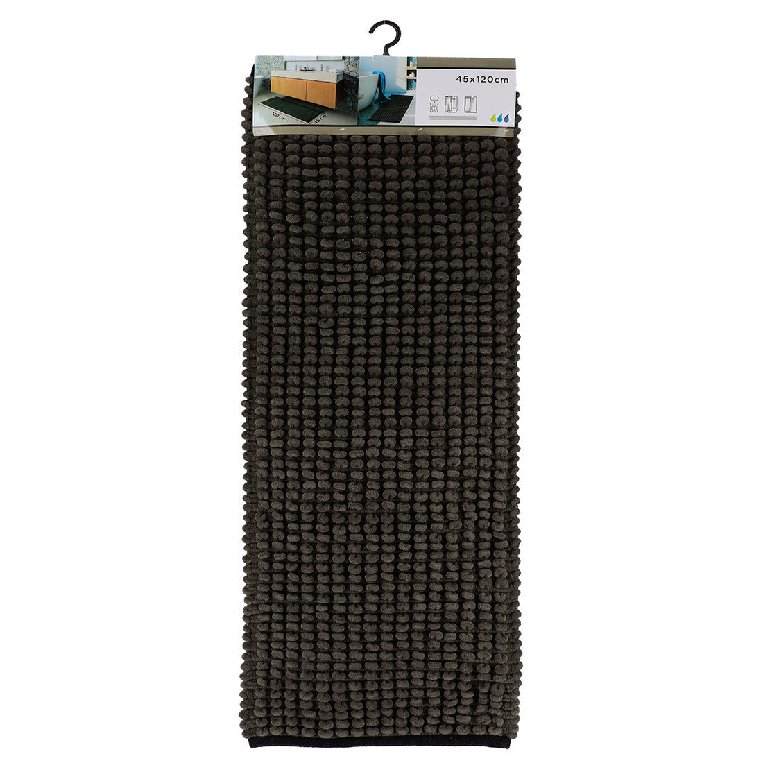 Covoraș Bicolor Bumbac 45x120 CM - Khaki/Negru - ramosdecor