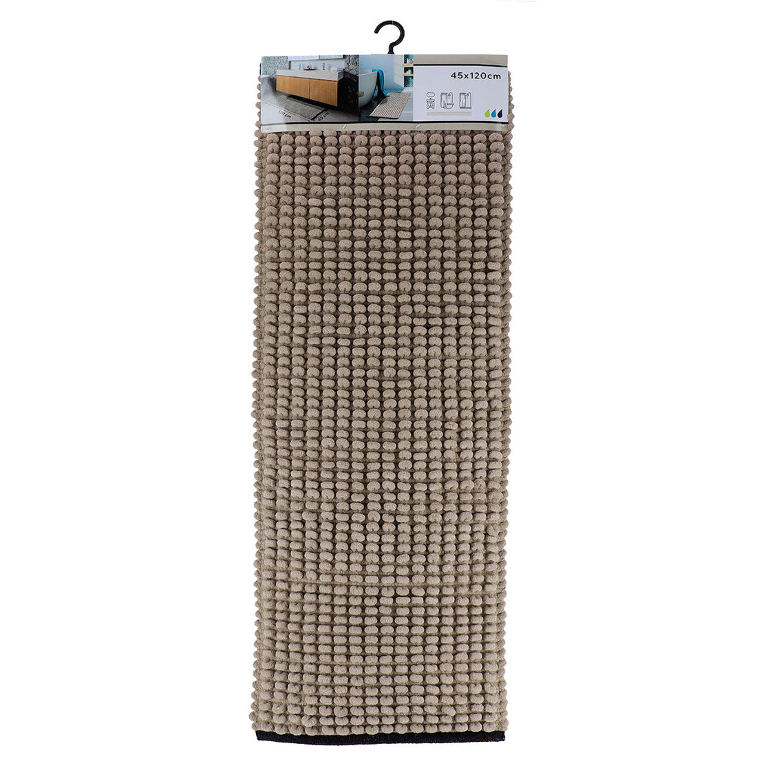 Covoraș Bicolor Bumbac 45x120 CM - Twine Color/Negru - ramosdecor