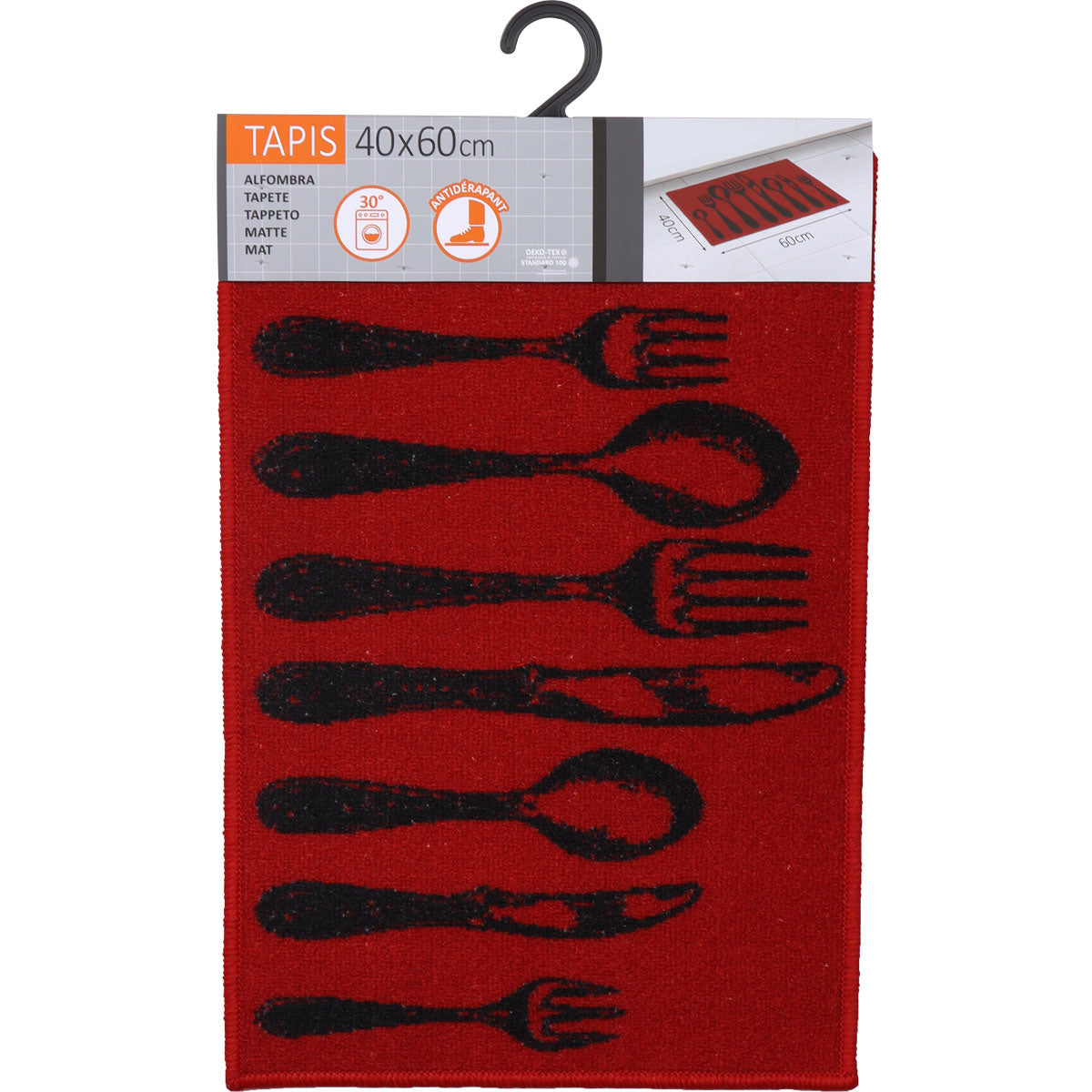 Covor bucătărie Couverts Red - 40X60CM - ramosdecor