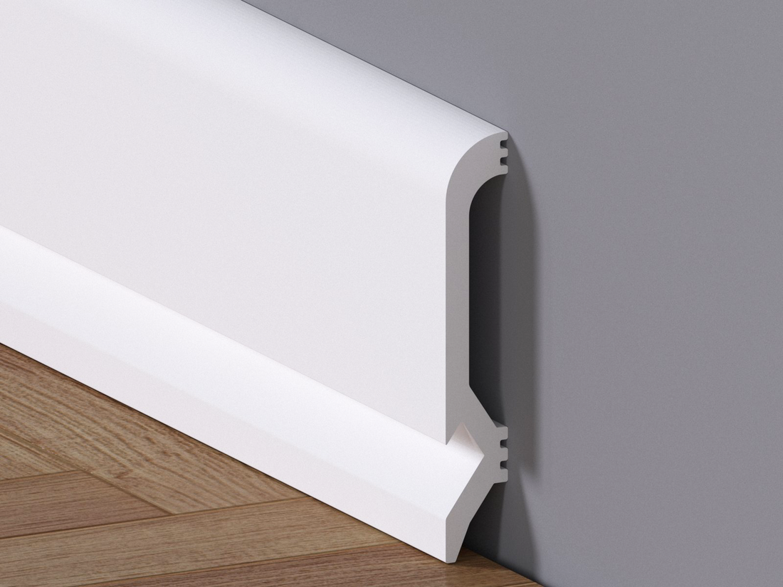 Plintă Duropolimer cu LED – Albă, 10 cm x 220 cm - ramosdecor