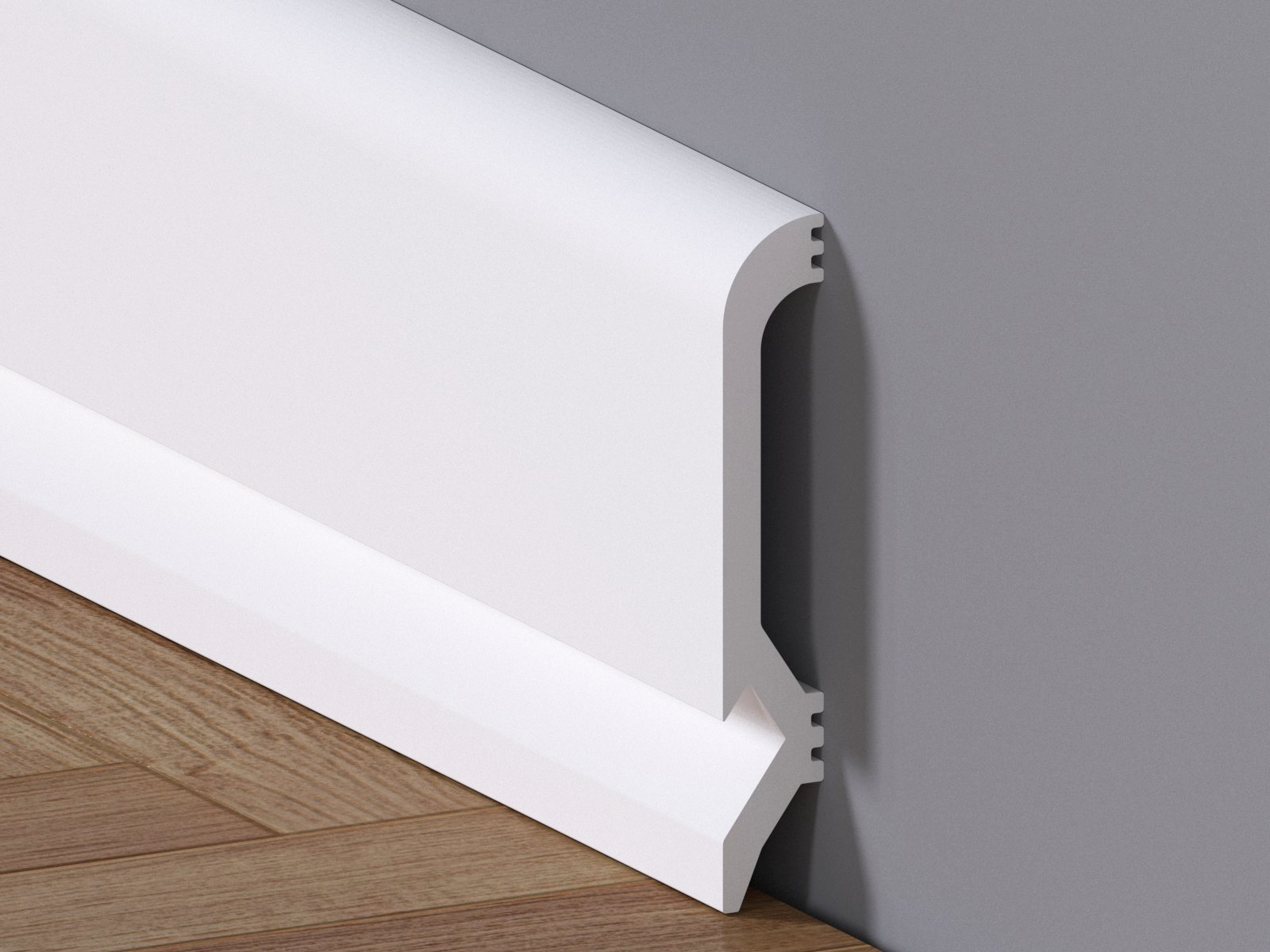Plintă Duropolimer cu LED – Albă, 10 cm x 220 cm - ramosdecor