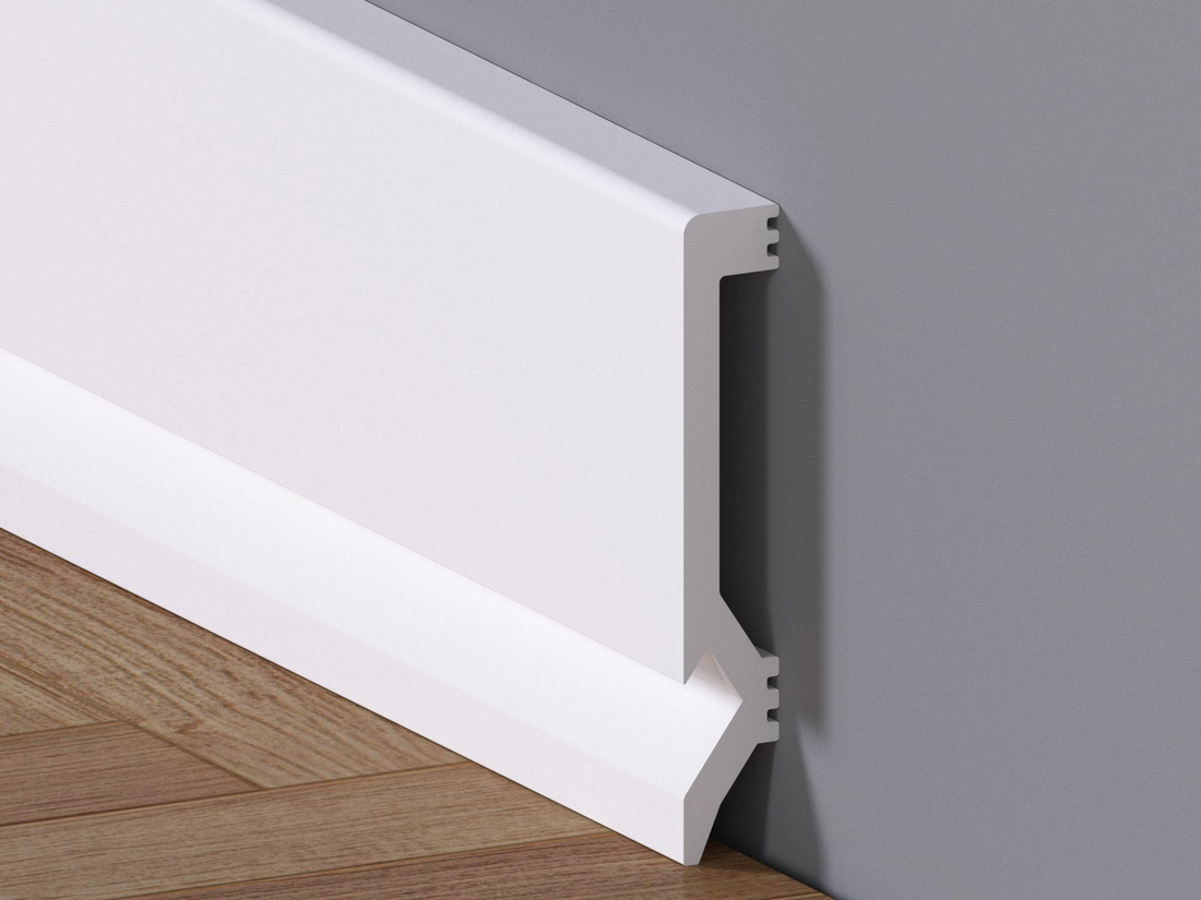 Plintă Duropolimer cu LED – Albă, 10 cm x 220 cm - ramosdecor