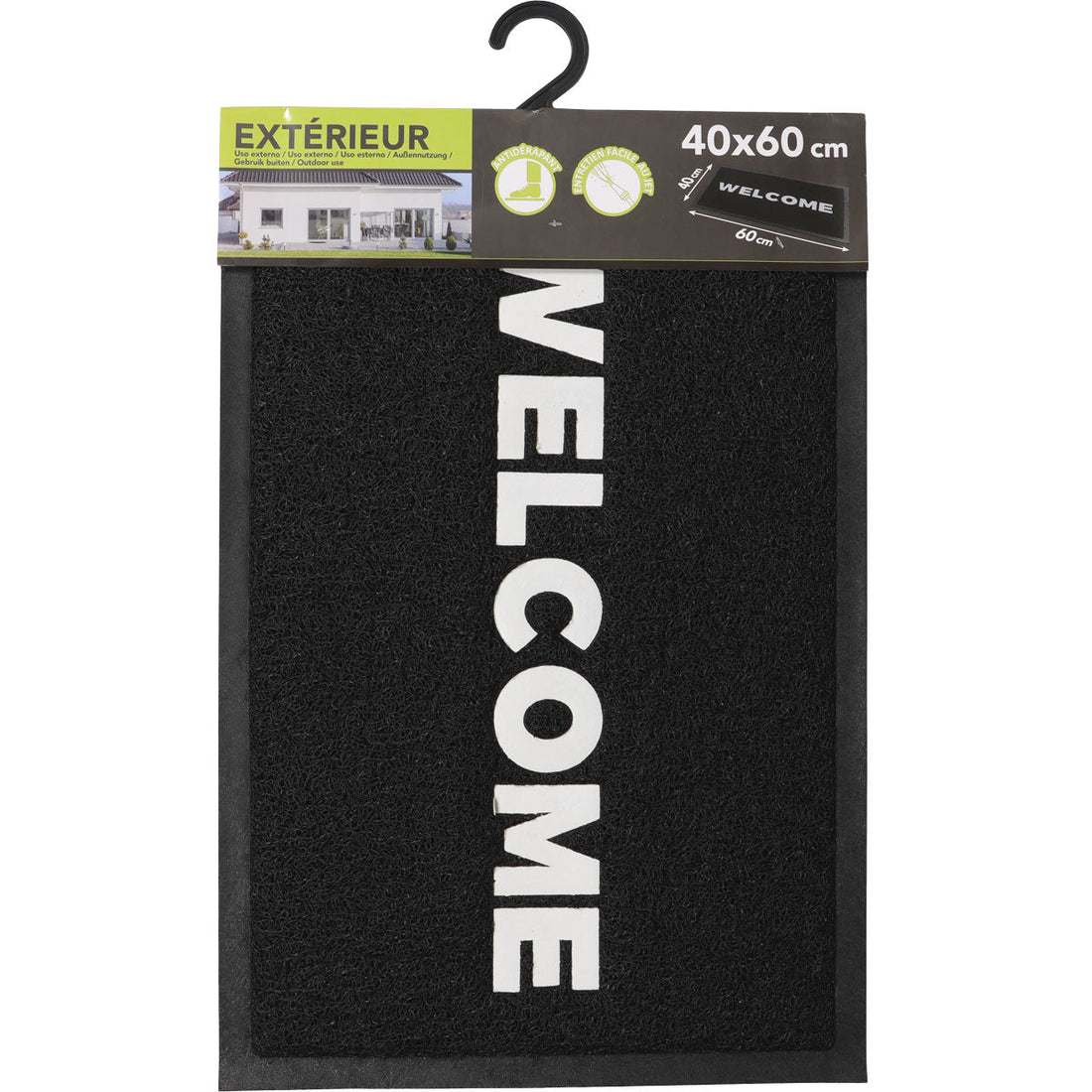 Preș Intrare Spaghetti 40X60CM PVC NEGRU - Welcome - ramosdecor