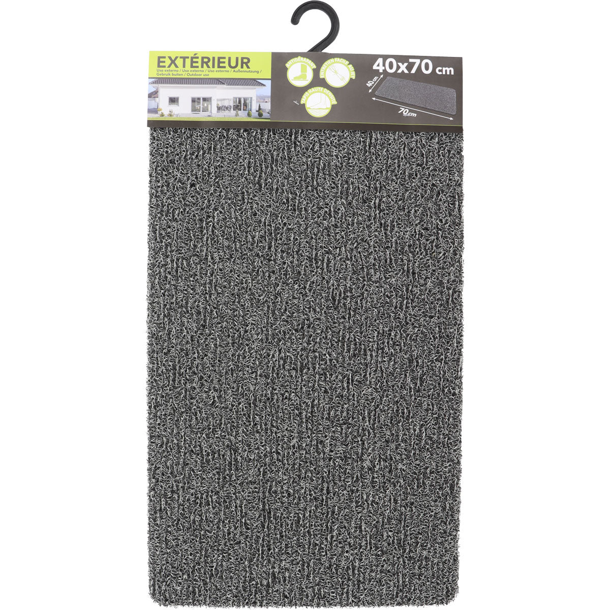 Preș Intrare Spaghetti 40X70CM PVC GRI/NEGRU - ramosdecor