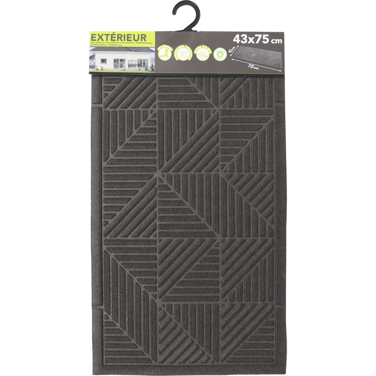 Preș Intrare Triangle 43X75CM Poliester/Cauciuc - Gri - ramosdecor