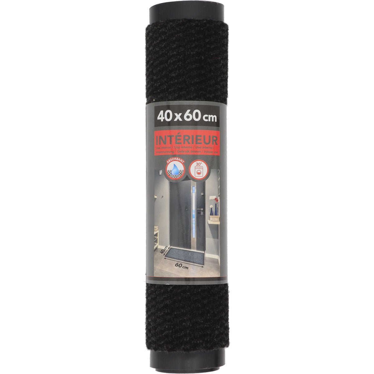 Preș Intrare Lisa 40X60CM Polipropilenă/Pvc - Negru - ramosdecor