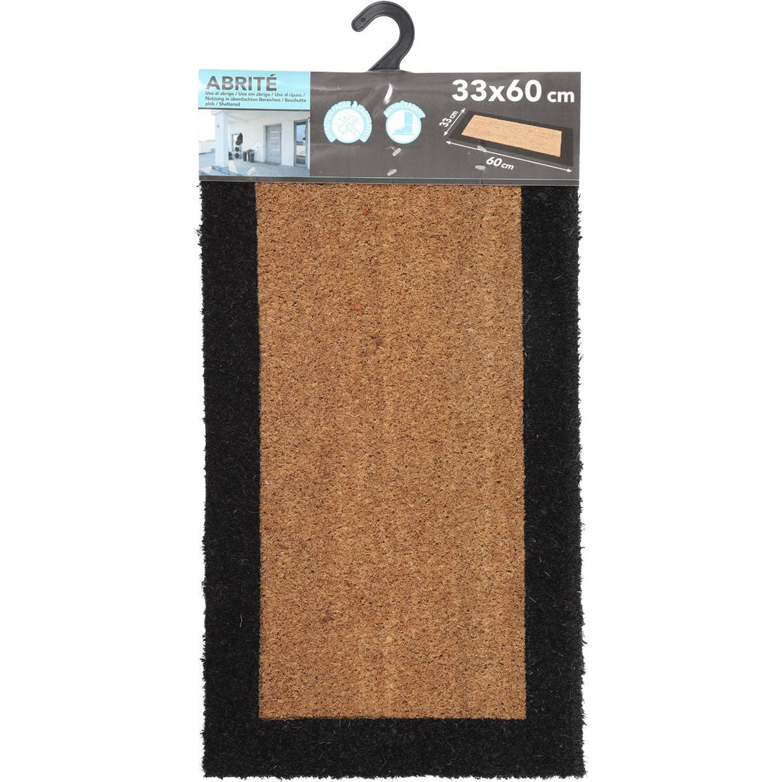 Preș Intrare Bicolor 33X60CM Coco/Pvc - Natural/Negru - ramosdecor