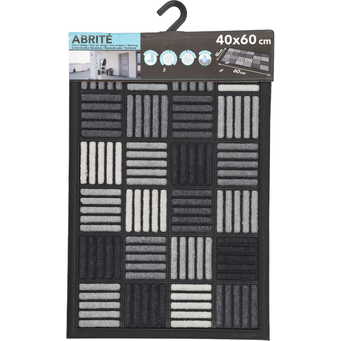 Preș Intrare Caroll 40X60CM Nailon/Cauciuc - Gri - ramosdecor