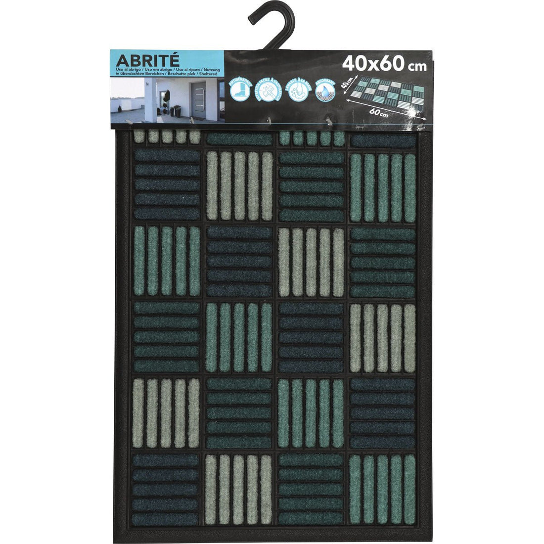 Preș Intrare Caroll 40X60CM Nailon/Cauciuc - Turcoaz - ramosdecor