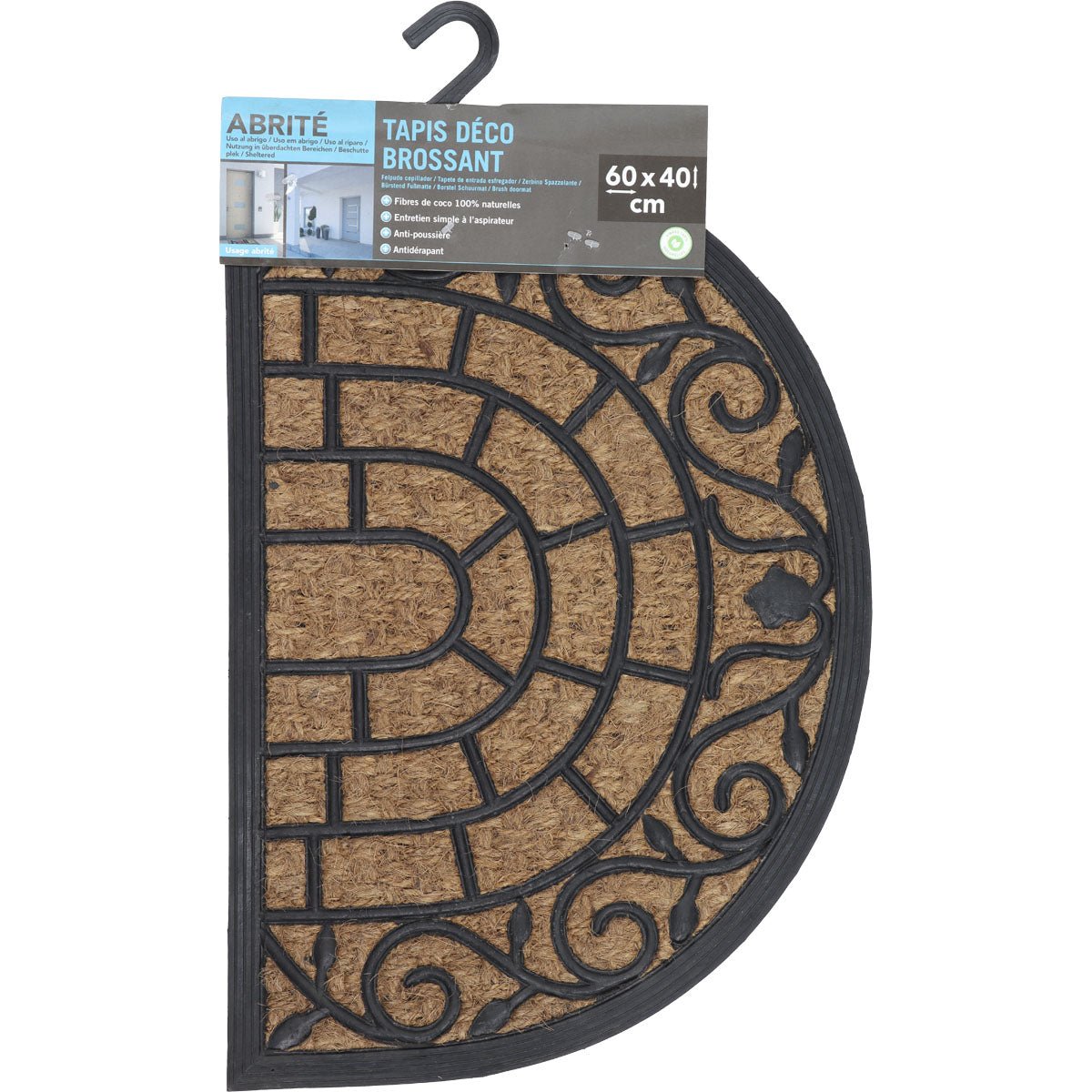 Preș Intrare Harry Half-Moon 40X60CM Coco/Cauciuc - Natural - ramosdecor
