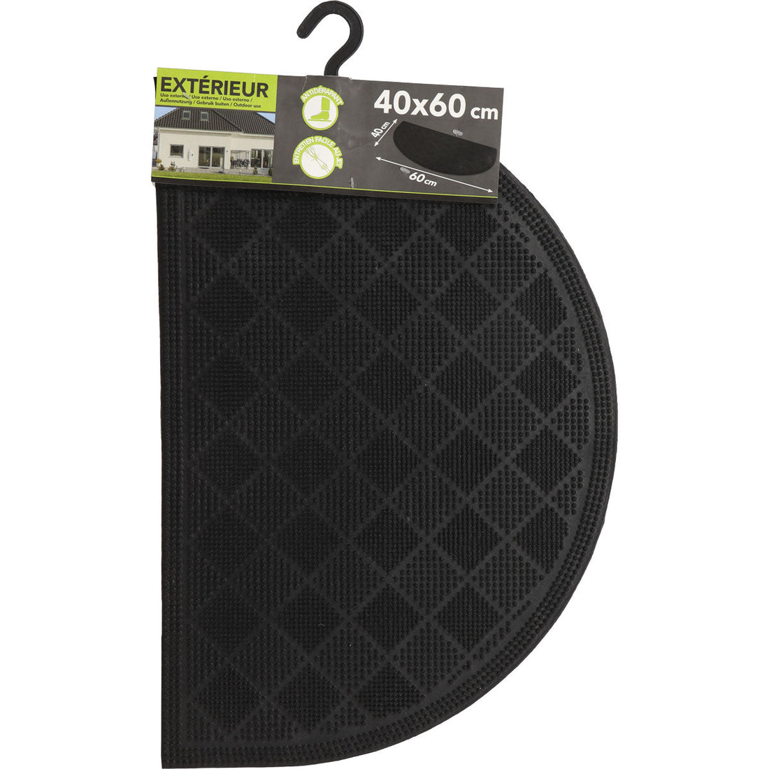 Preș Intrare Drew Half Moon 40X60CM Cauciuc - Negru - ramosdecor