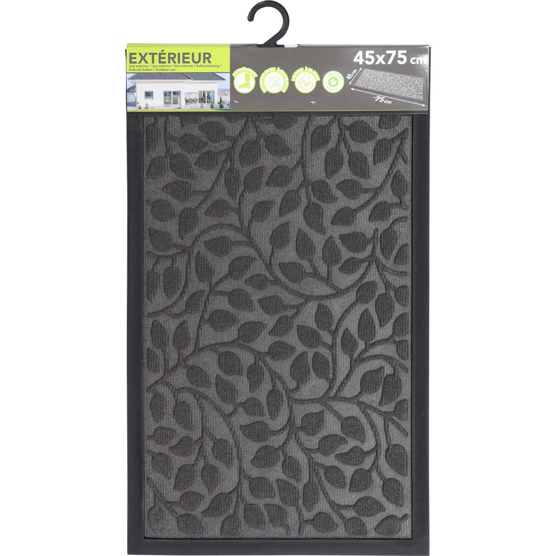 Preș Intrare Feuillage 45X75CM Poliester/Cauciuc - Gri Închis - ramosdecor