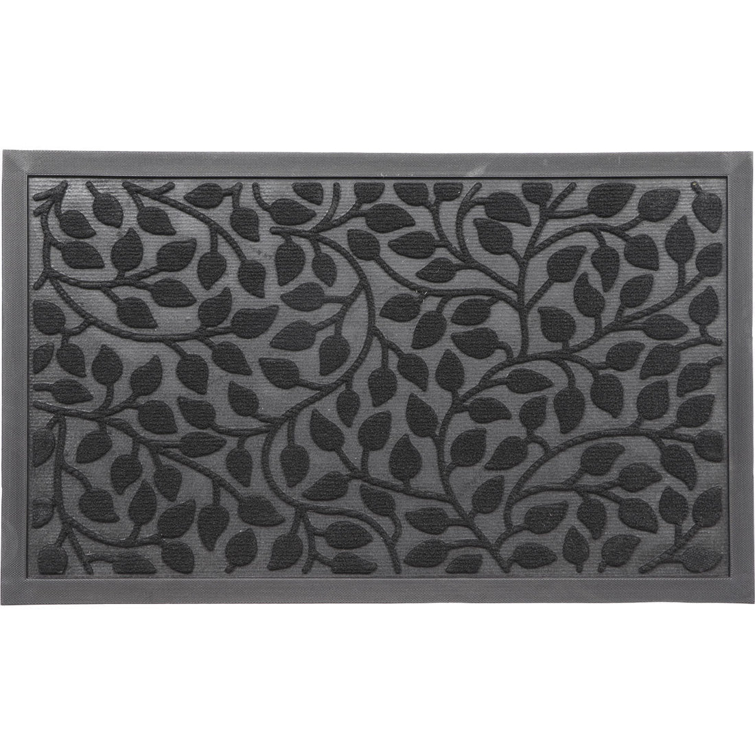 Preș Intrare Feuillage 45X75CM Poliester/Cauciuc - Negru - ramosdecor